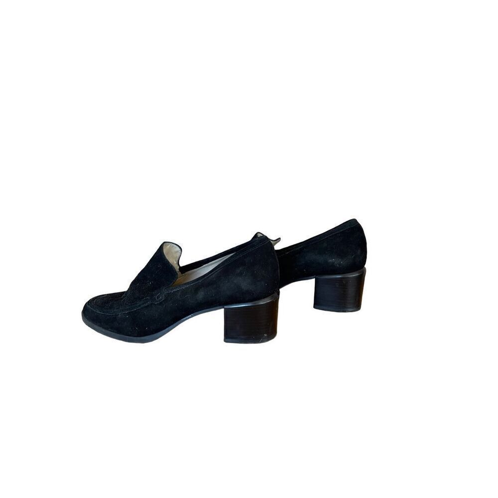 Enzo Angiolini Womens Black Solid Suede Slip On Block Heel Loafer Size 8.5